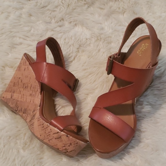 Mossimo Supply Co. Shoes - Strappy Wedges brown w corkscrew bottom